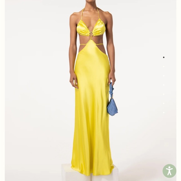 Cult Gaia Colette Gown Tahdig Yellow XS NWT - Picture 2 of 5